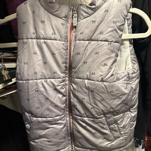 Carter's Gray Puffer Vest with Bow Print